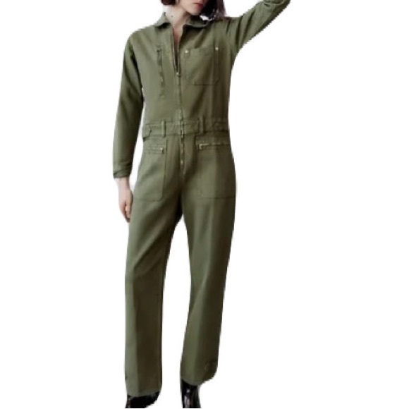 Zara Cotton Utility Jumpsuit NEW - Picture 1 of 14